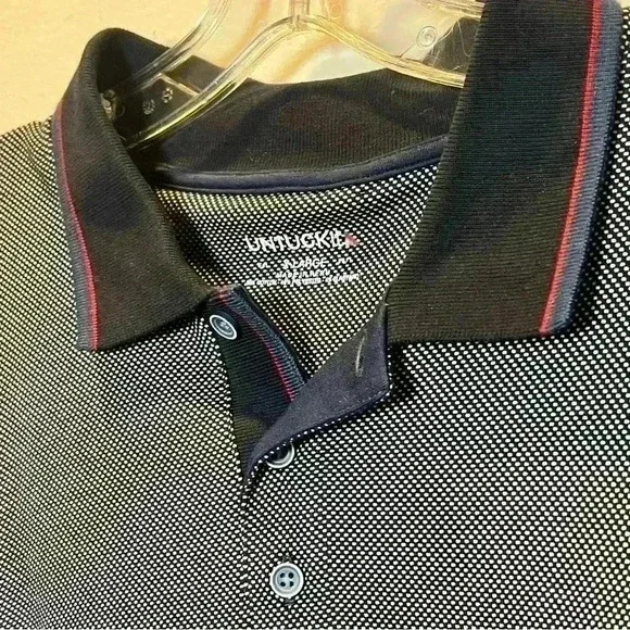 UNTUCKit Polo Shirt Mens XL Large blue Boscarelli Long Sleeve Stretch - Picture 2 of 5